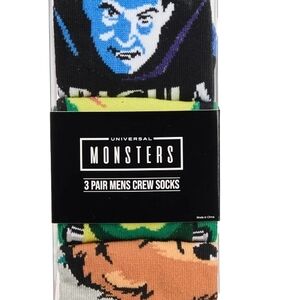 Bioworld Universal Monsters Men's Crew Socks - Black, Green, Brown